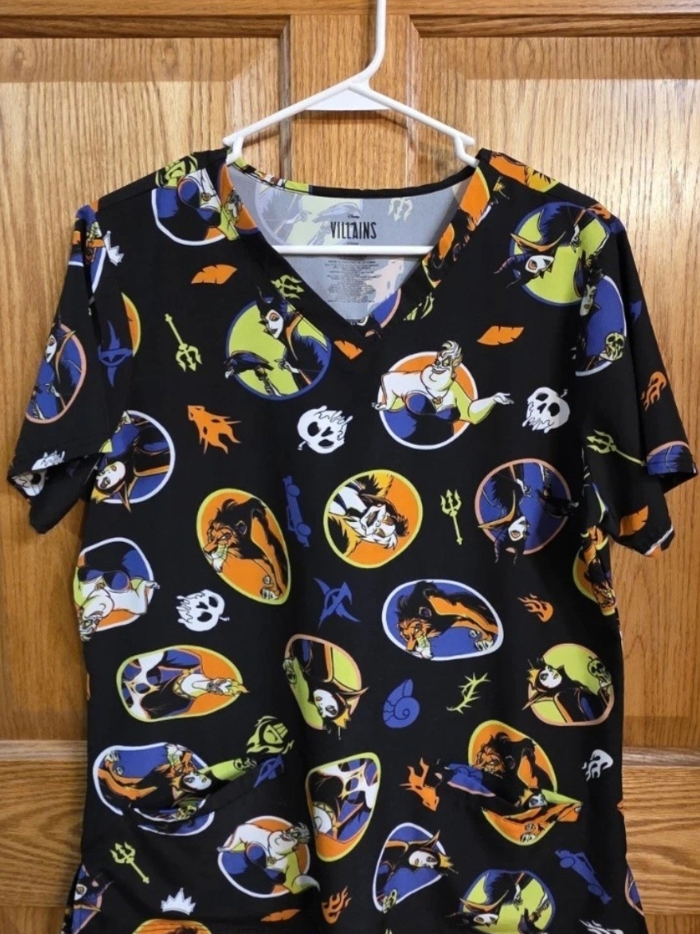 Disney Black Tunic with Orange, Green & Blue Villain Medallions